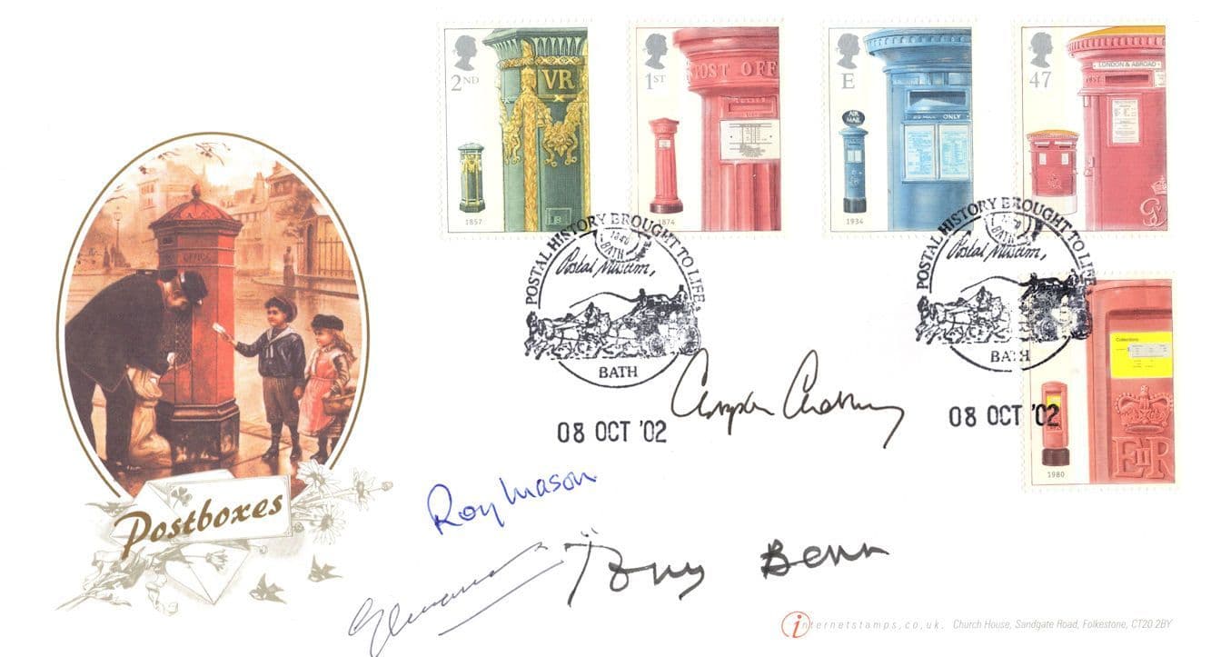 Edward Short Tony Benn Roy Mason Chrisopher Chataway 4x MULTI Hand Signed FDC