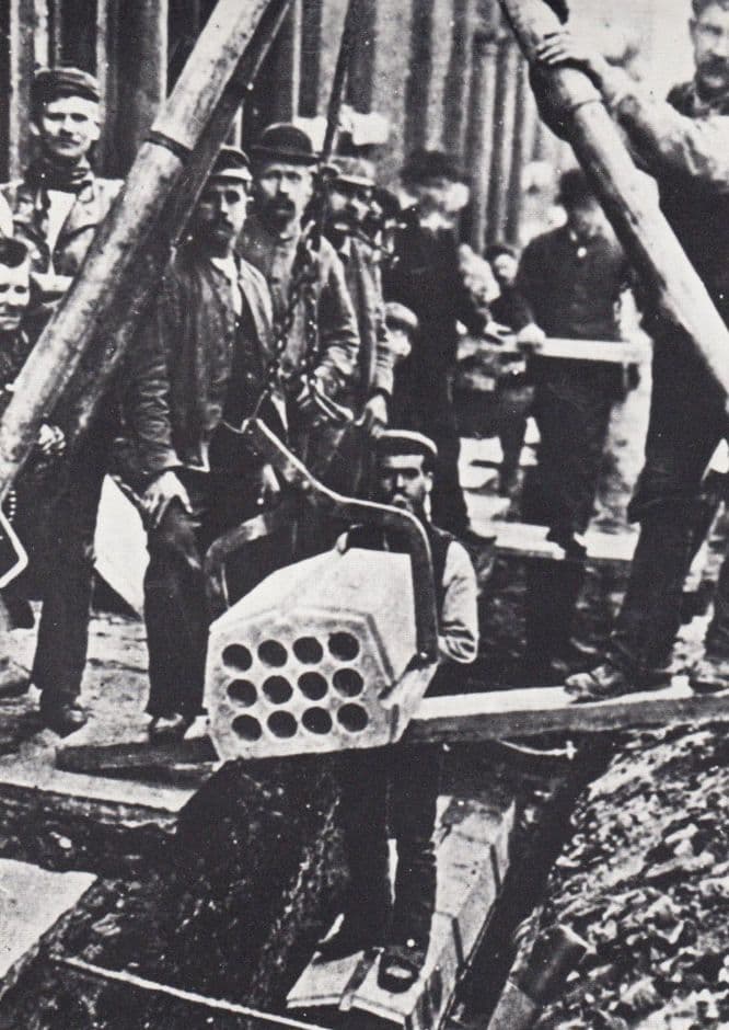 Edwardian Workers Laying Cement For Phone Cables British Telecom Postcard