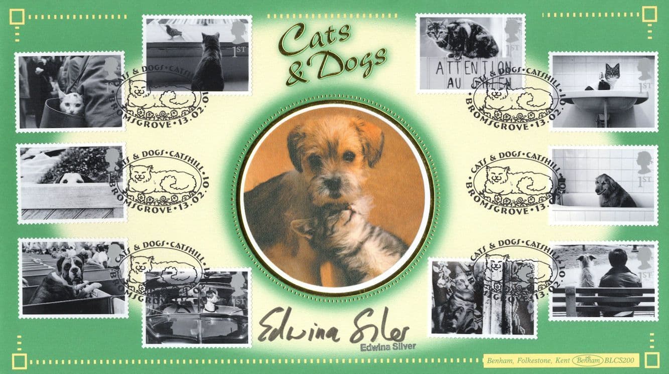 Edwina Silver Animal Hospital Cats & Dogs Benham Hand Signed FDC
