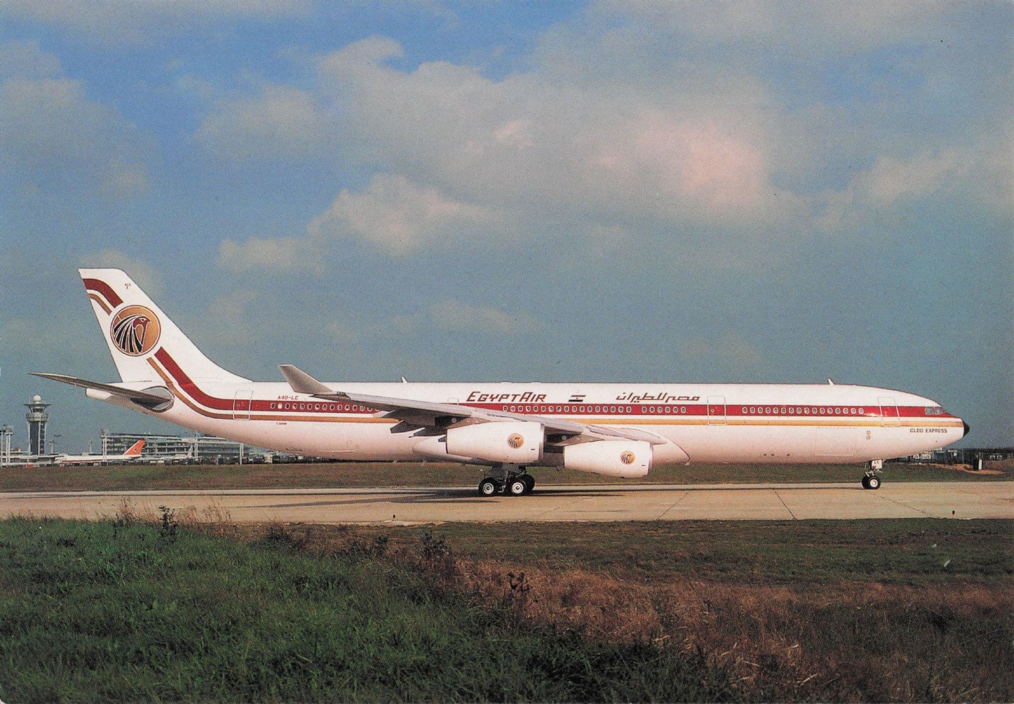 Egypt Air Airbus A340 A312 Plane Aircraft Advertising Postcard