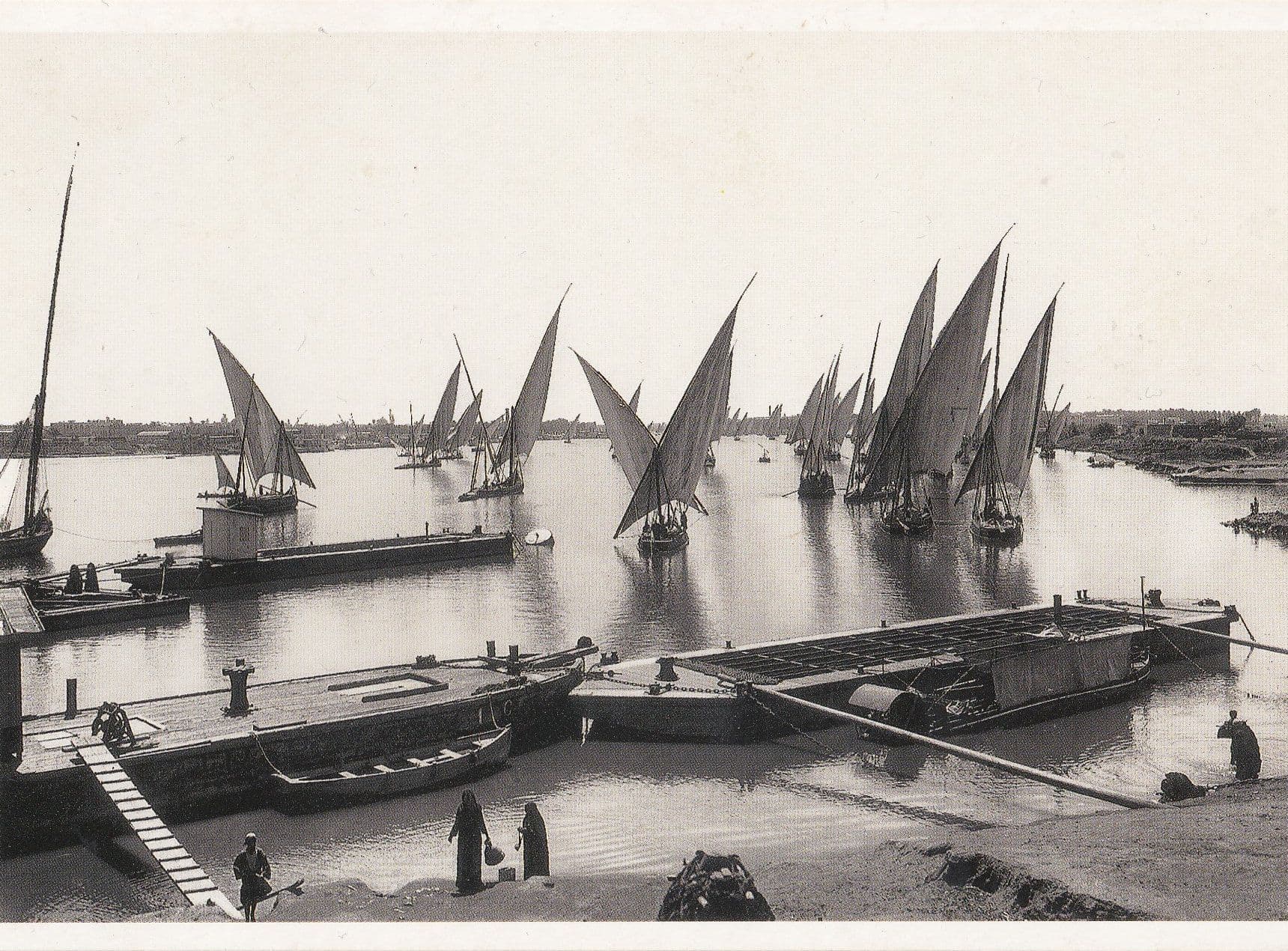 Egyptian Sailing Boats Ship Pres Du Caire 1929 Photo Postcard