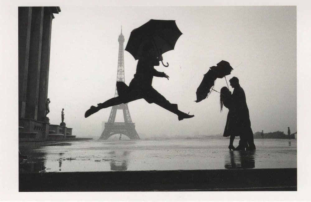 Eiffel Tower 100th Anniversary Umbrella Dance French Postcard