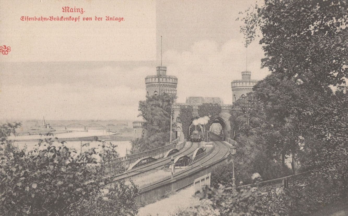 Eisenbahn in Mainz Germany Old Railway Track Postcard