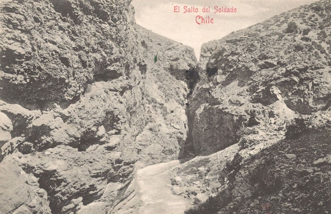 El Salto Del Soldado Chile Antique Postcard