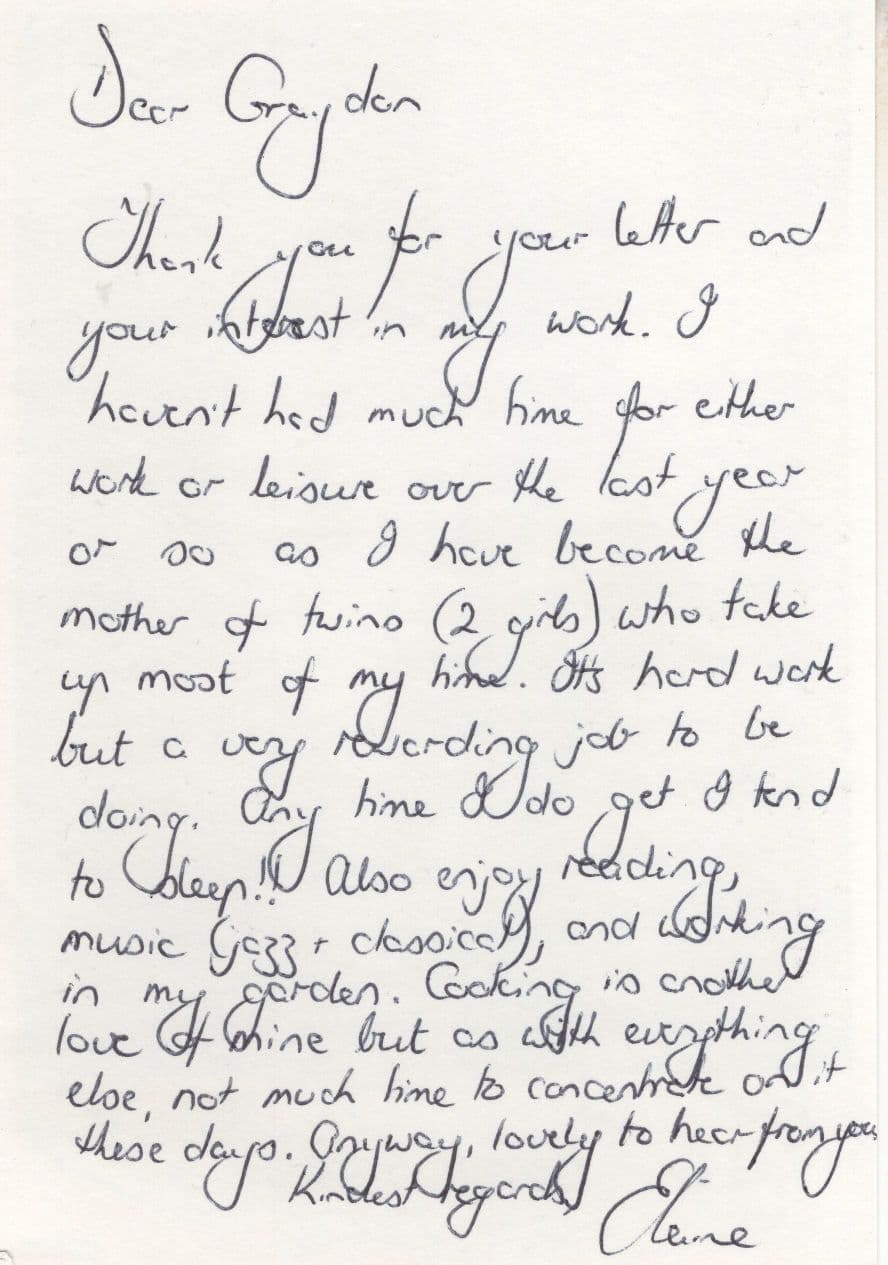 Elaine Smith Neighbours Hand Signed Vintage Letter Photo Message
