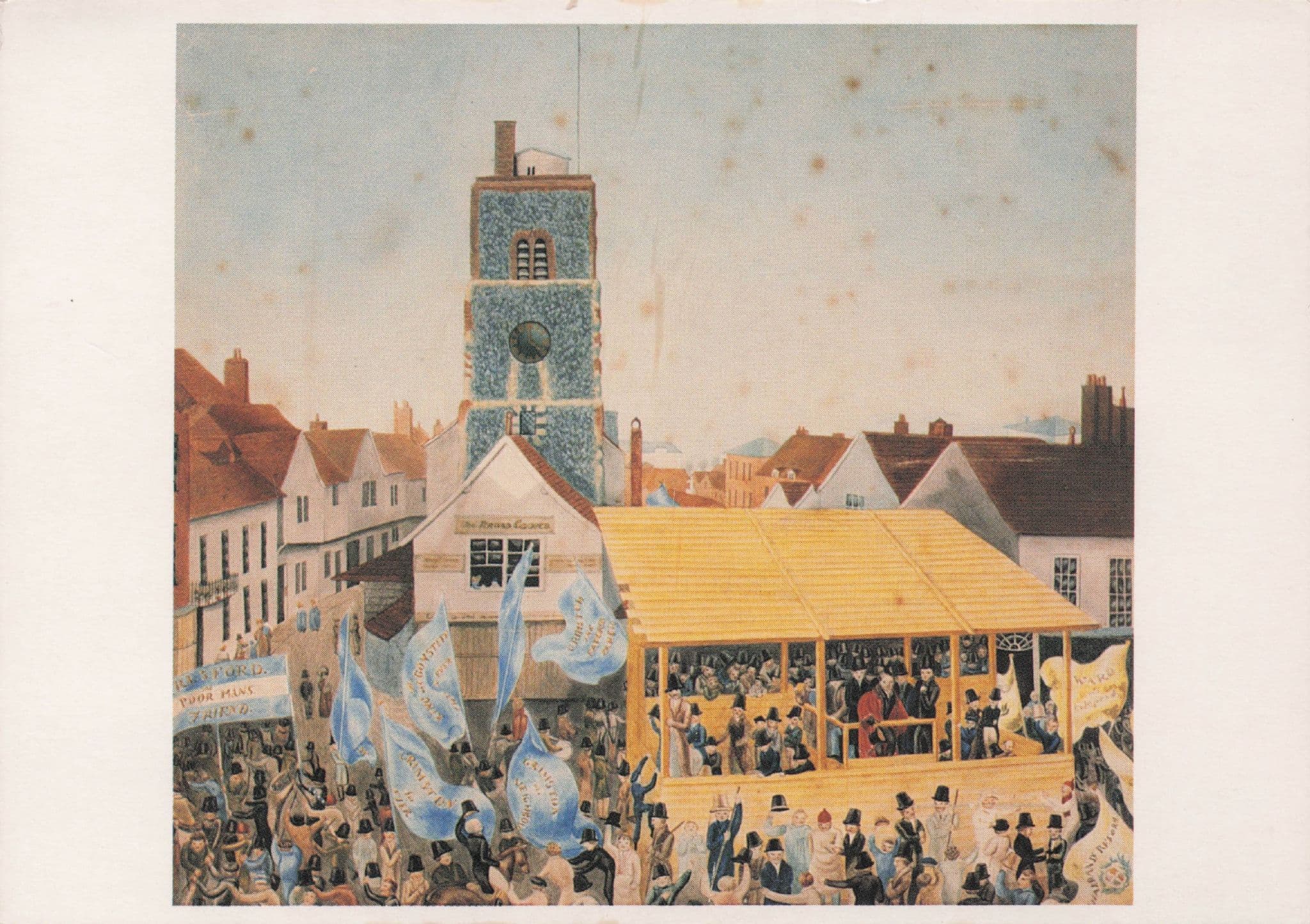 Election Hustings St Albans Hertfordshire Victorian Painting Postcard