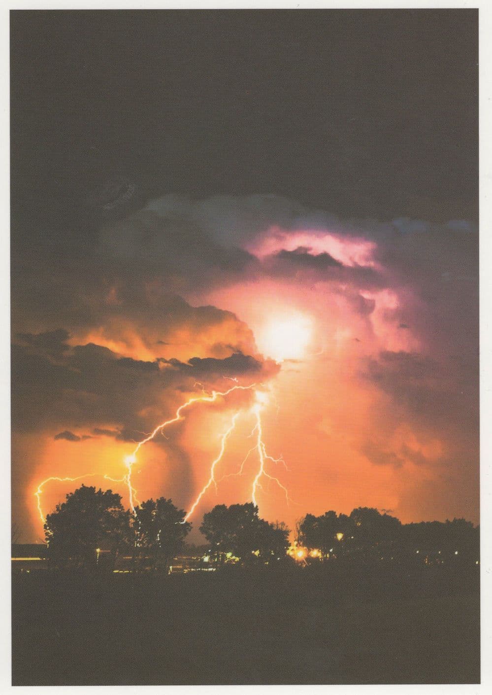 Electric German Storm Lightning From Sky Explosion Disaster Postcard