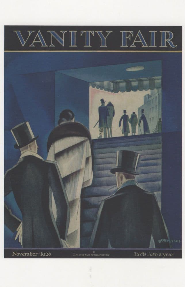 Elegant Group Of Urbanites Urban 1926 Art Deco Painting Postcard
