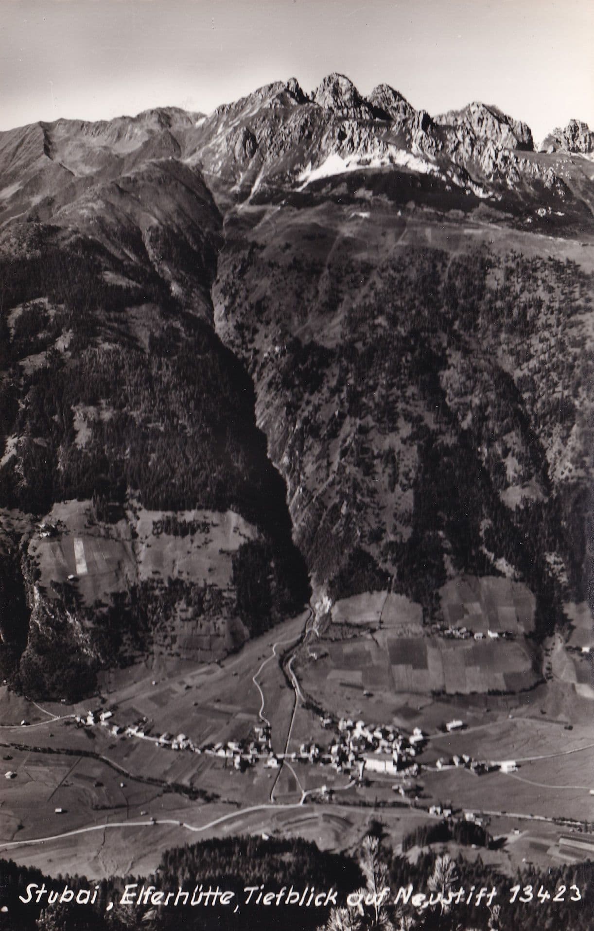 Elferhutte Tiefblick Neustiff Stubai Real Photo Austria Postcard
