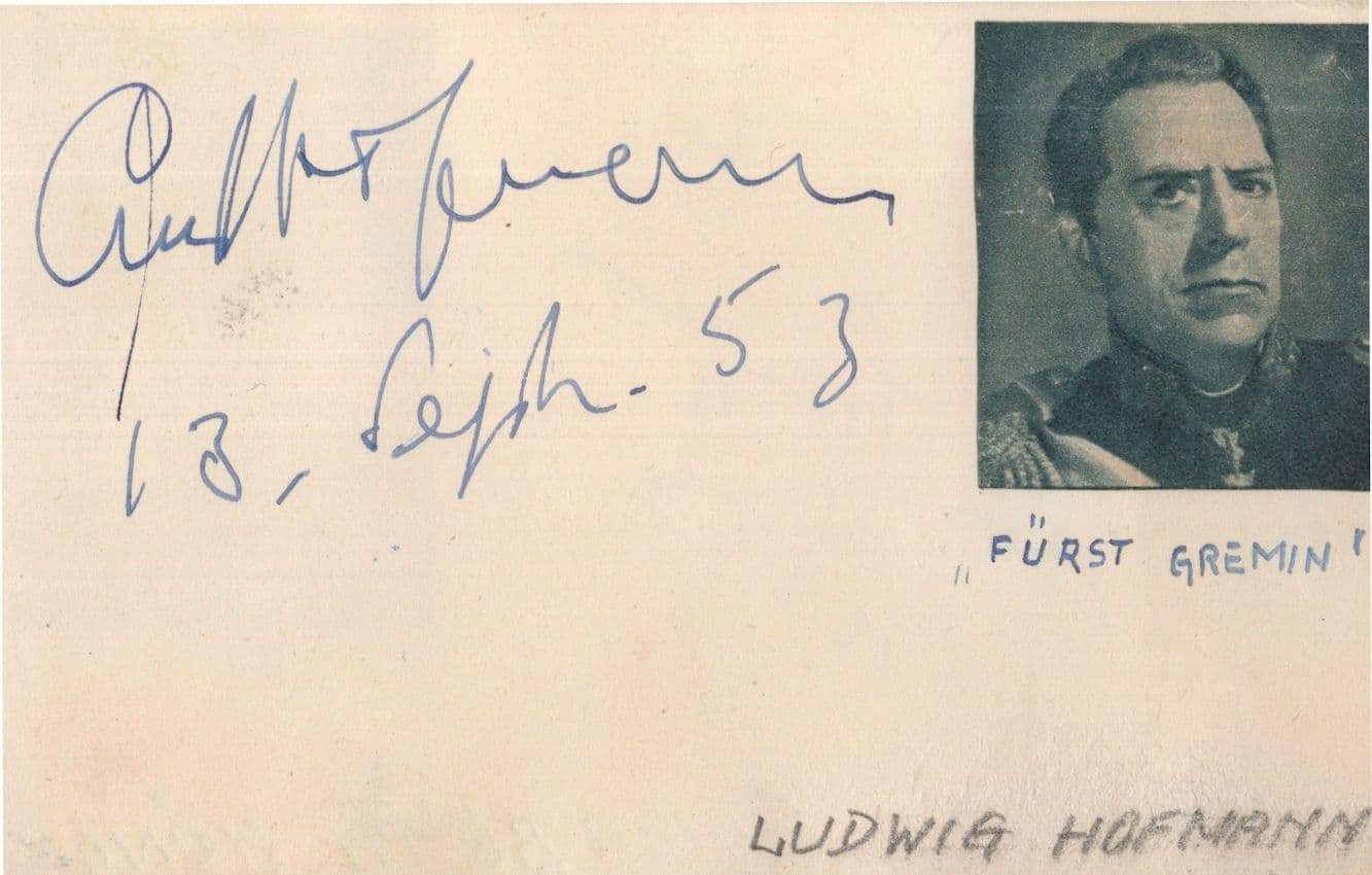 Elisabeth Hongen Ludwig Hoffmann German Opera Hand Signed Autograph