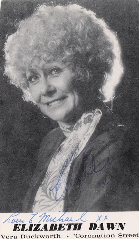 Elizabeth Dawn Old Coronation Street Double Hand Signed Cast Photo Please Read