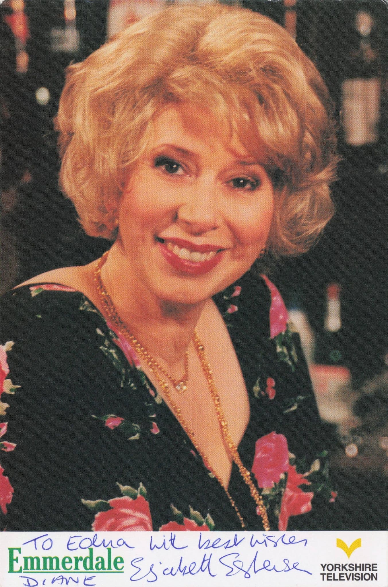 Elizabeth Estensen as Diane Sugden Emmerdale Hand Signed Card Photo