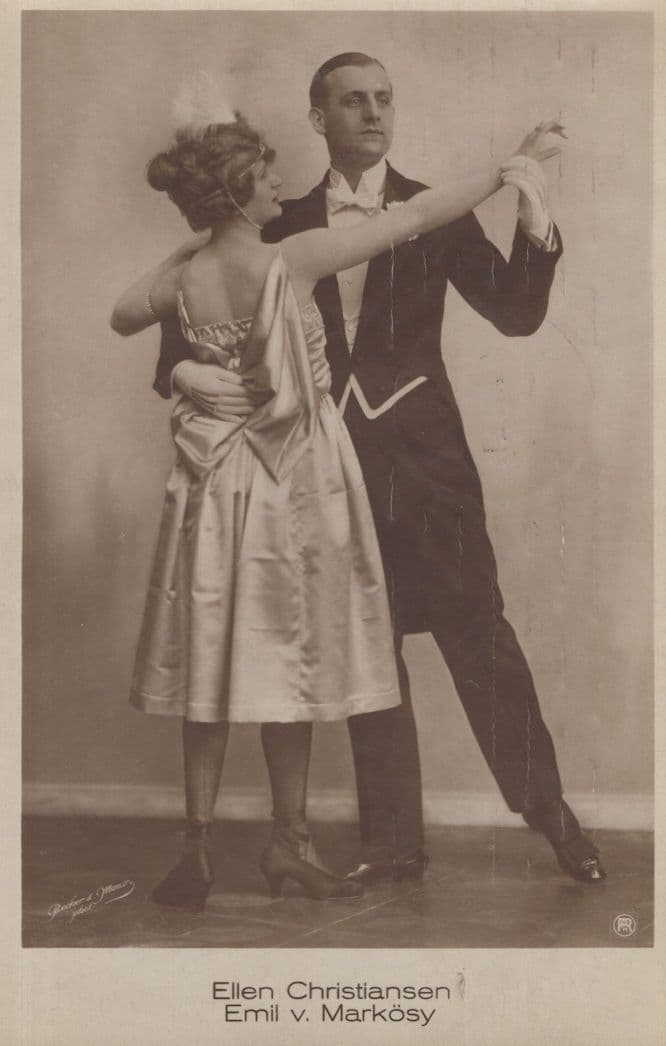 Ellen Christiansen 1913 Old German Ballroom Dancing Postcard