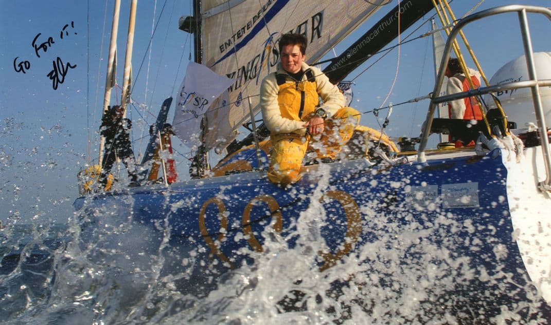 Ellen MacArthur Yacht Race Reuters Southampton 12x8 Hand Signed Press Photo