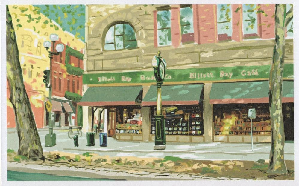 Elliott Bay Book Company Seattle Washington Shop Oil Painting Postcard