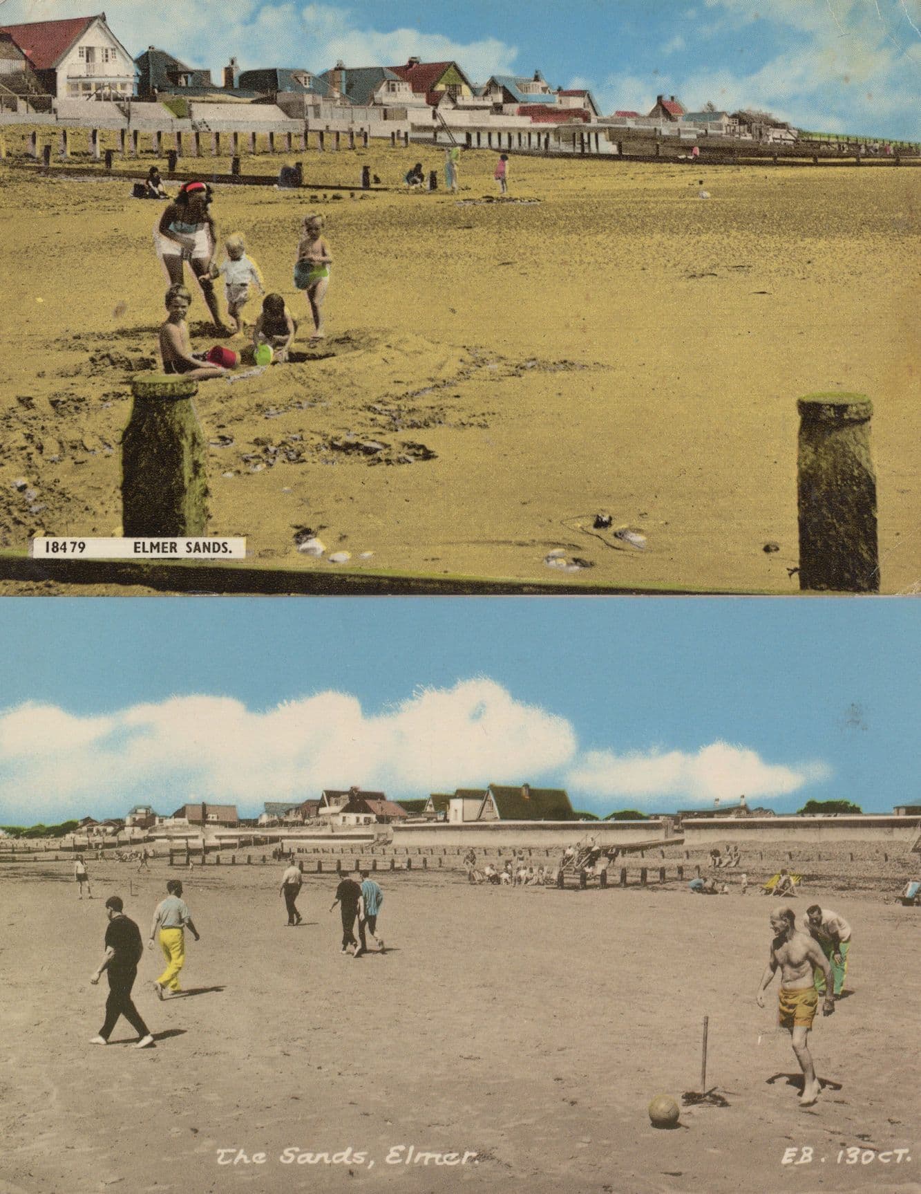 Elmer Sands Beach Games Sussex 2x 1970s Postcard s