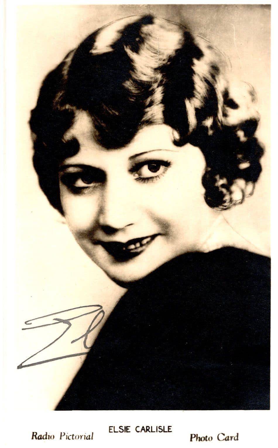 Elsie Carlisle Radio Pictorial Old Music Hall Singer Hand Signed Photo