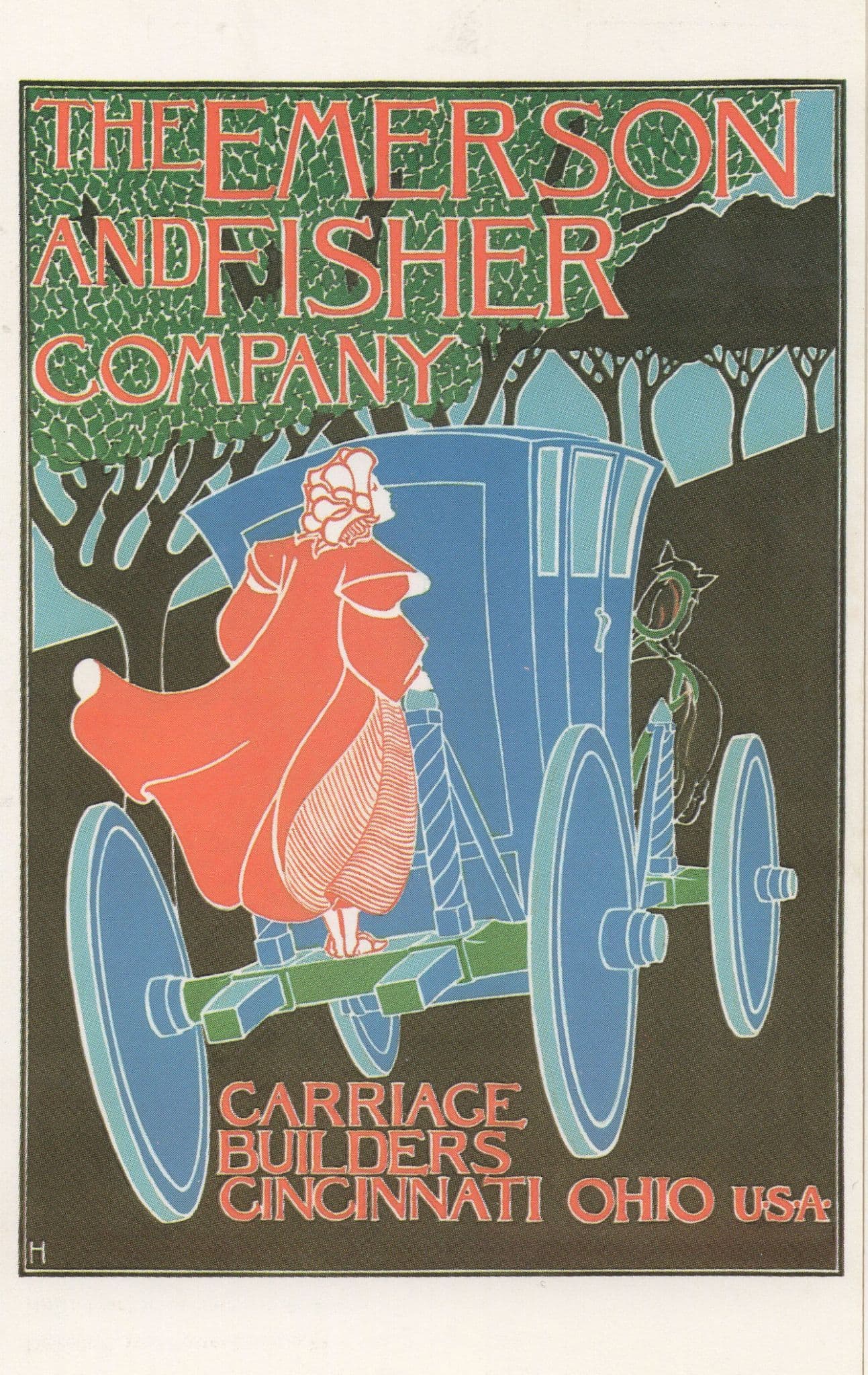 Emerson & Fisher Company USA Coach Builders Advertising Postcard