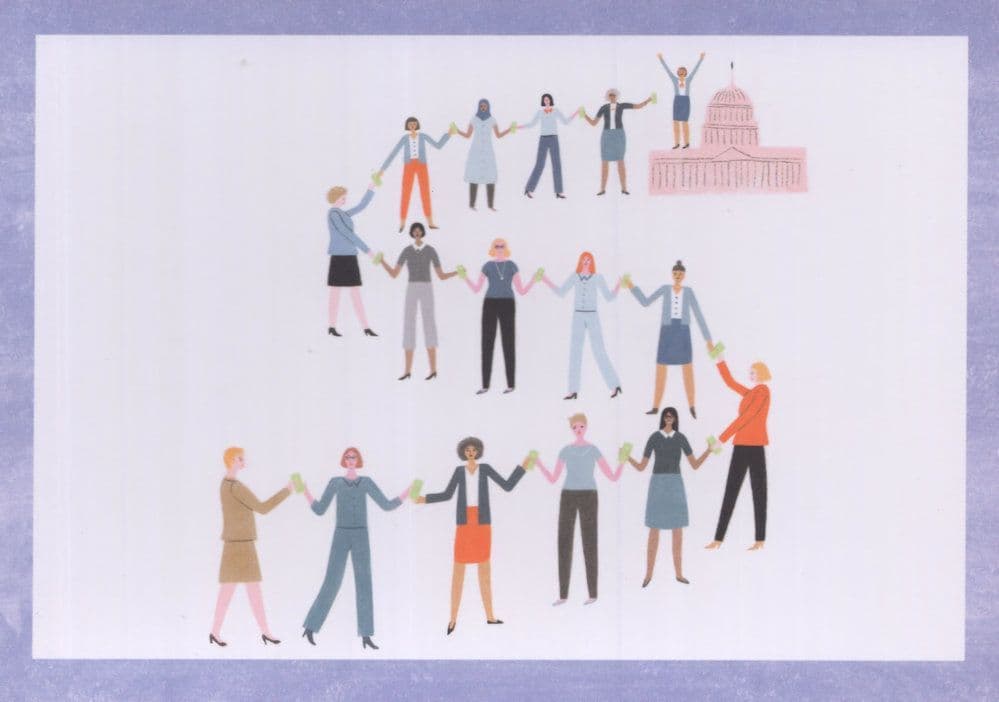 Emilys List Ellen R Malcolm Democrat Political Action Committee Painting Postcard