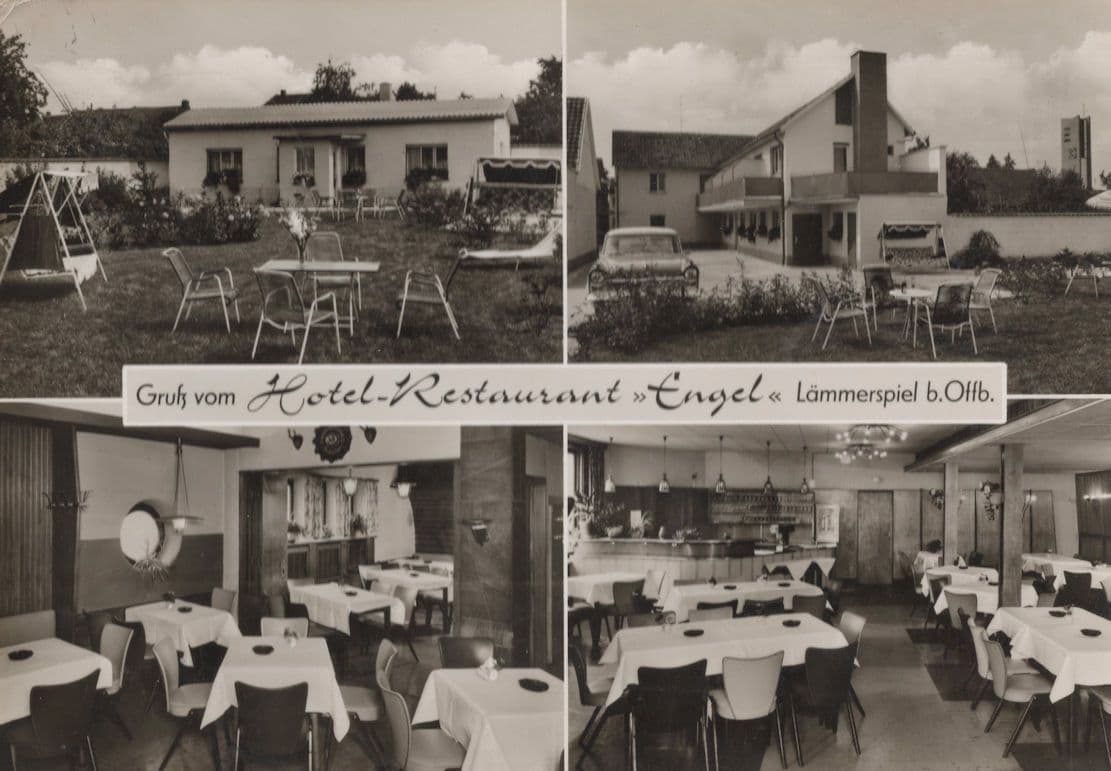Engel Restaurant Lammerspiel Hotel German Real Photo Postcard