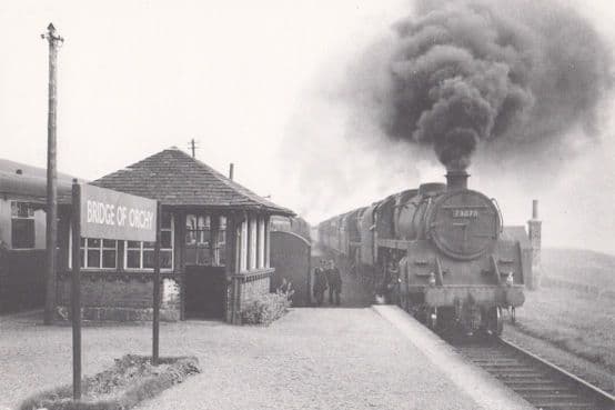 Engine 73078 Bridge Of Orchy Train Highlands Scottish Station Railway Postcard