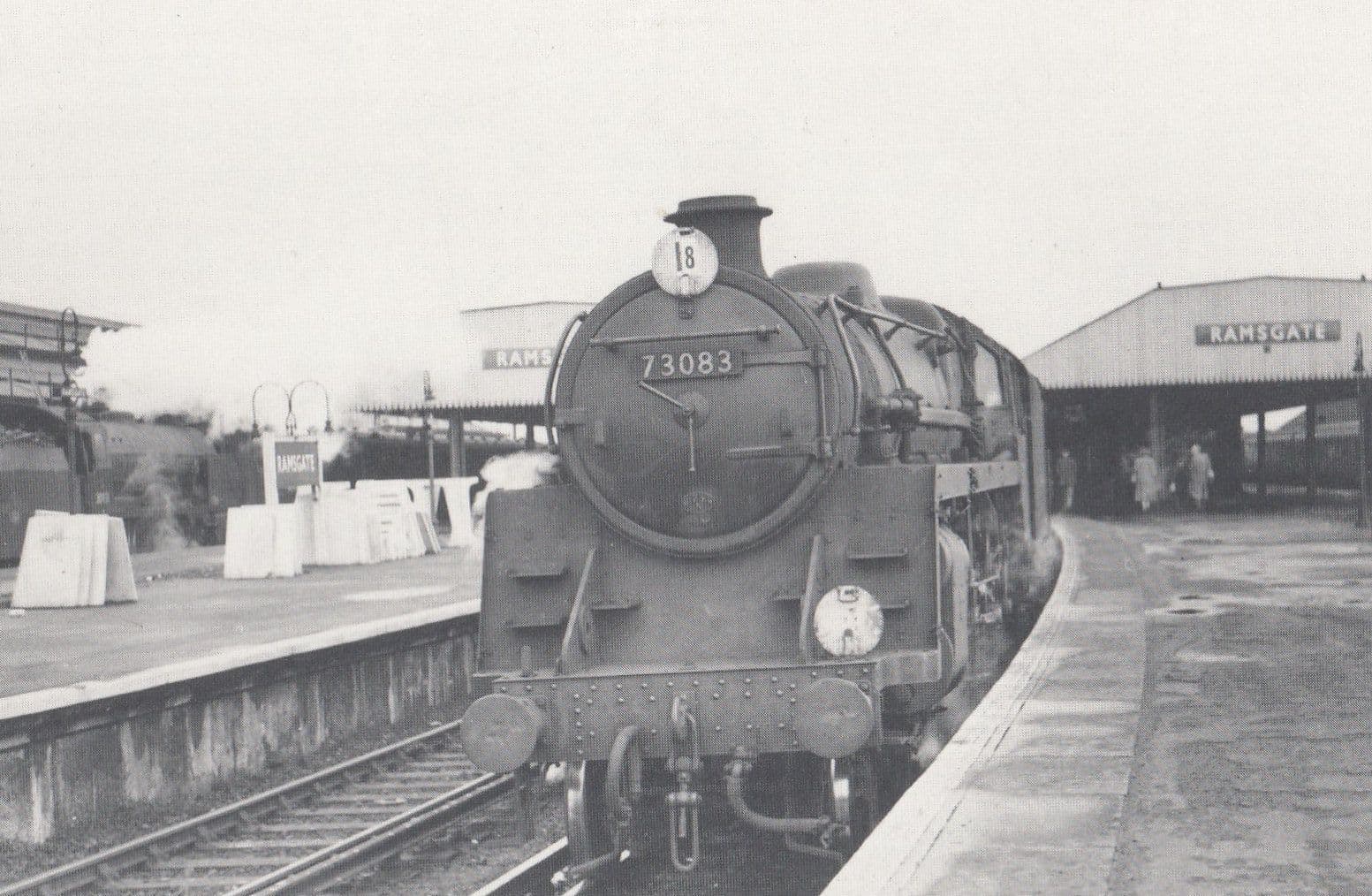 Engine 73083 Victoria Train at Ramsgate Railway Station Postcard