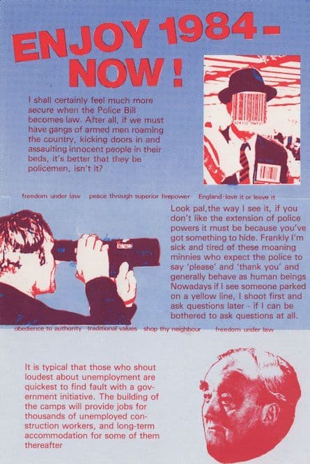 Enjoy 1984 Now Police Bill Telescope Political Humour Postcard