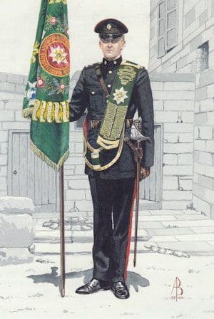 Ensign Worcester & Sherwood Foresters Regiment Postcard