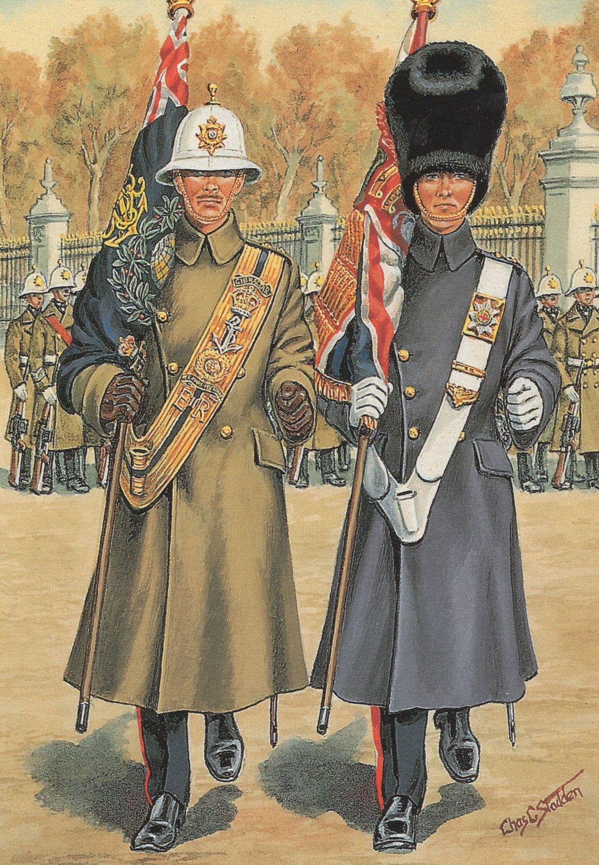 Ensigns 41 Commando Royal Marines at Buckingham Palace Postcard