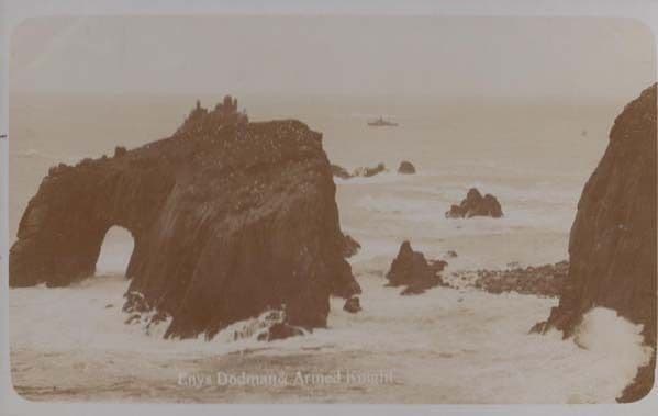 Enys Dodman Armed Knight Antique Cornwall Real Photo Postcard