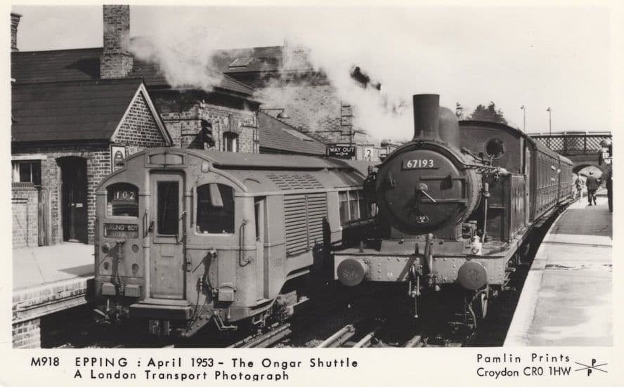 Epping Station Ongar Shuttle 1953 LNER F5 67193 Train Postcard