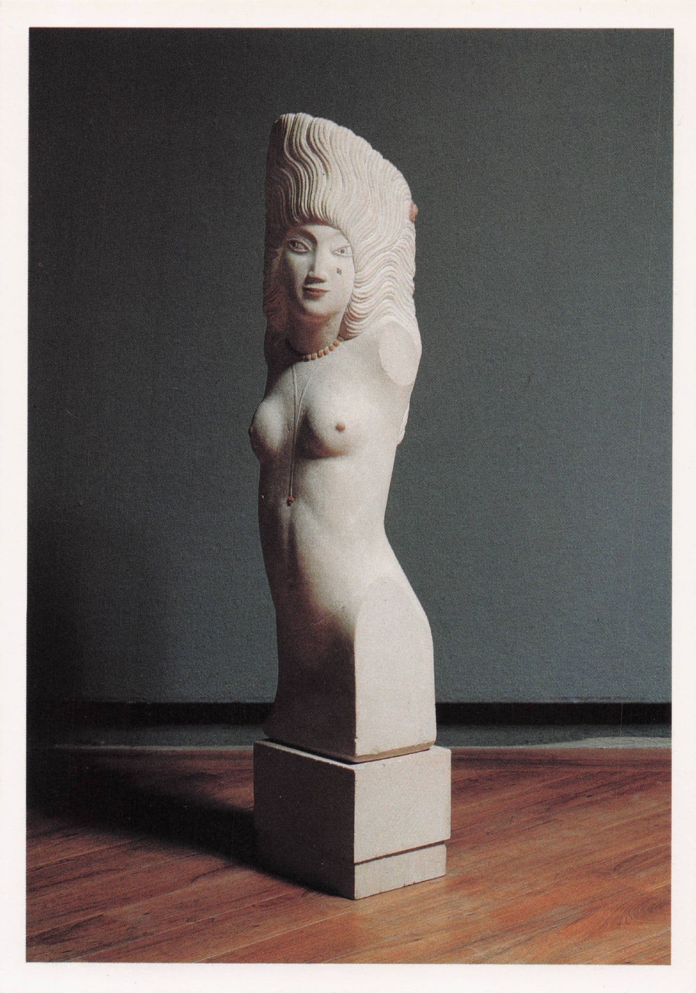 Eric Gill Headdress 1928 Exhibition Antique Sculpture Photo Postcard
