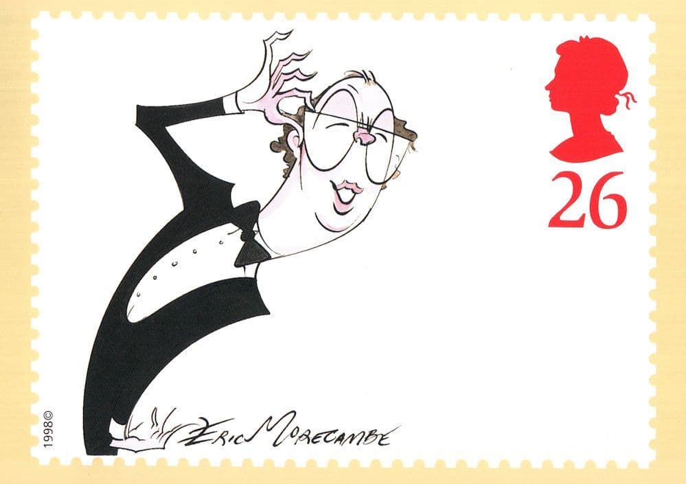 Eric Morecambe of & Wise Rare Painting FDC Postmark Postcard