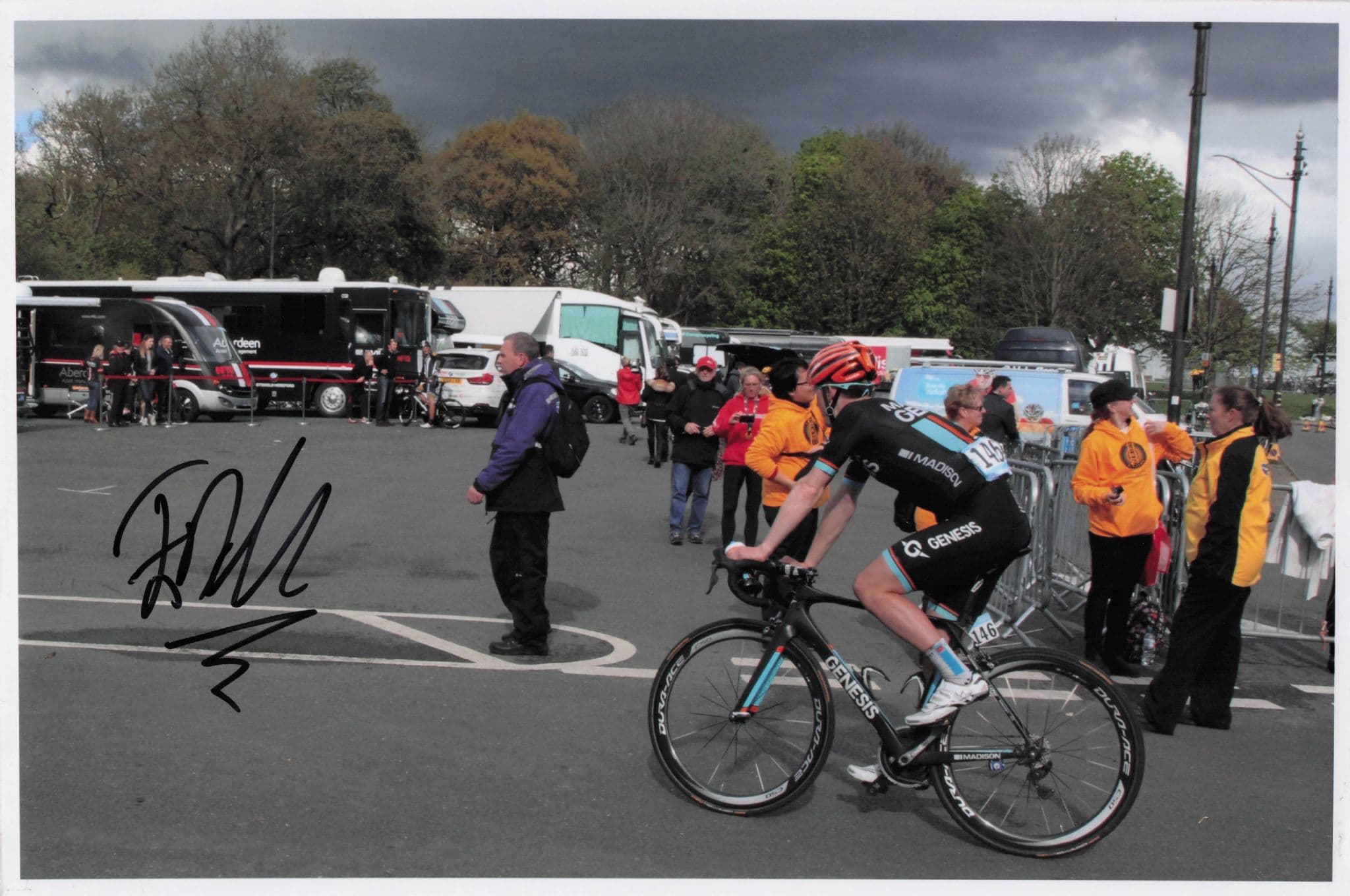 Erick Rowsell British Cyclist 2015 Tour De Yorkshire 12x8 Hand Signed Photo