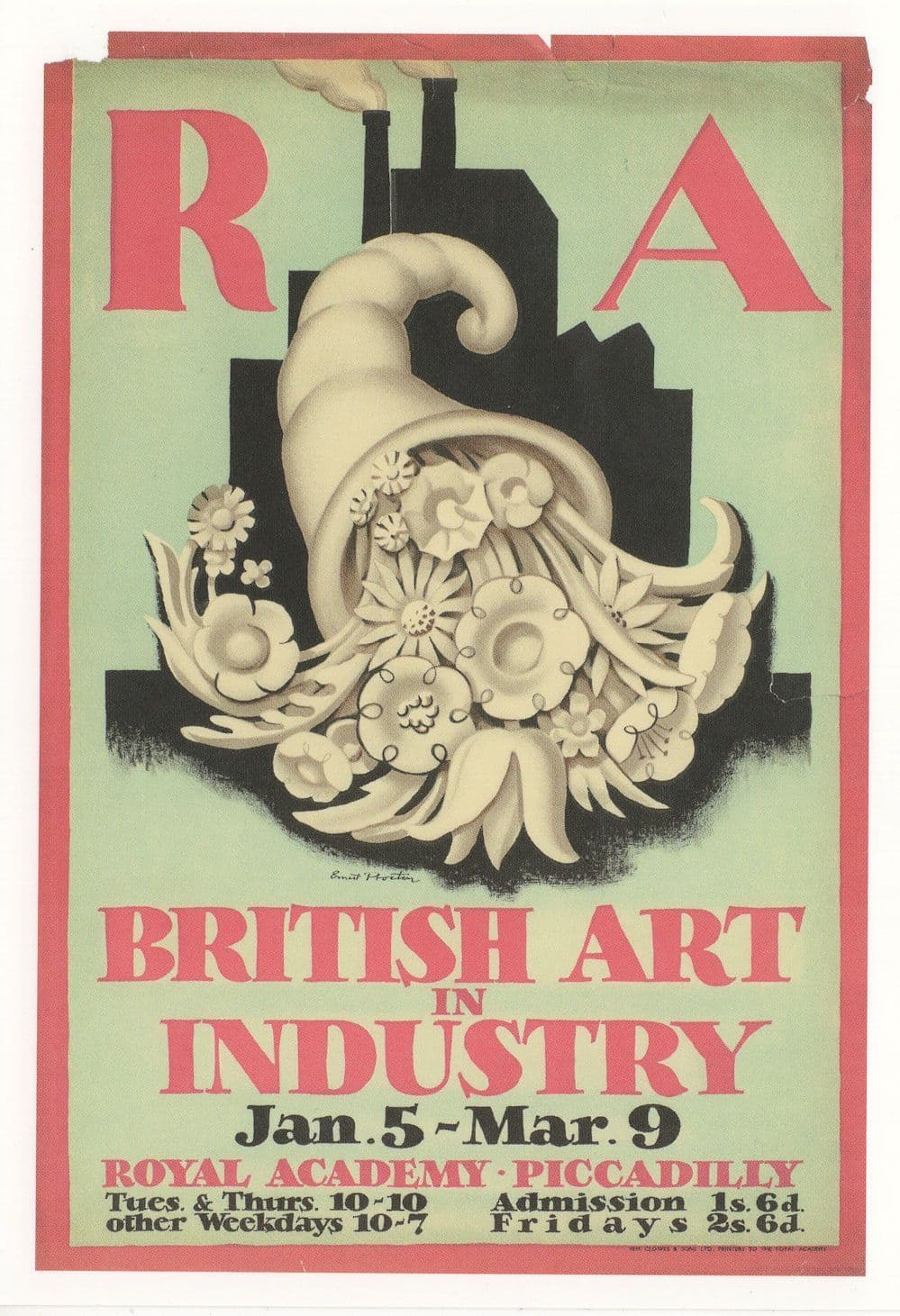 Ernest Proctor Industrial Painting 1935 British Art in Industry Exhibition Postcard