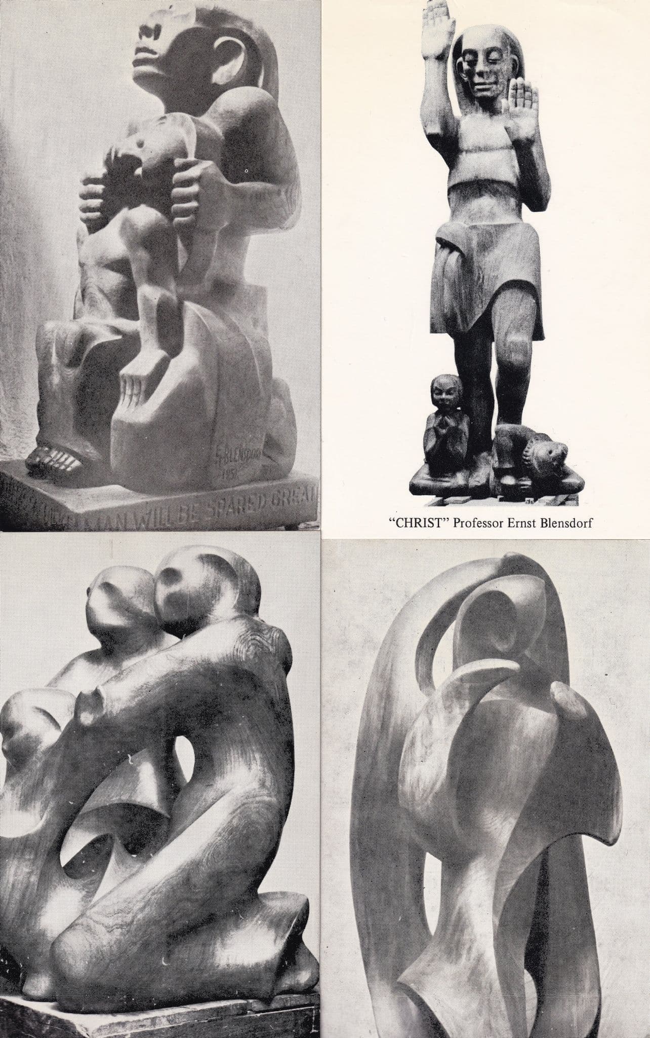 Ernst Blensdorf German Sculptor Statue Christ Abraham Sacrifice 4x Postcard s