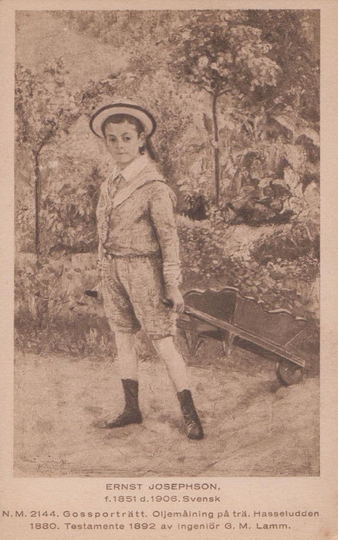 Ernst Josephson Swedish Painter as Child Antique Postcard