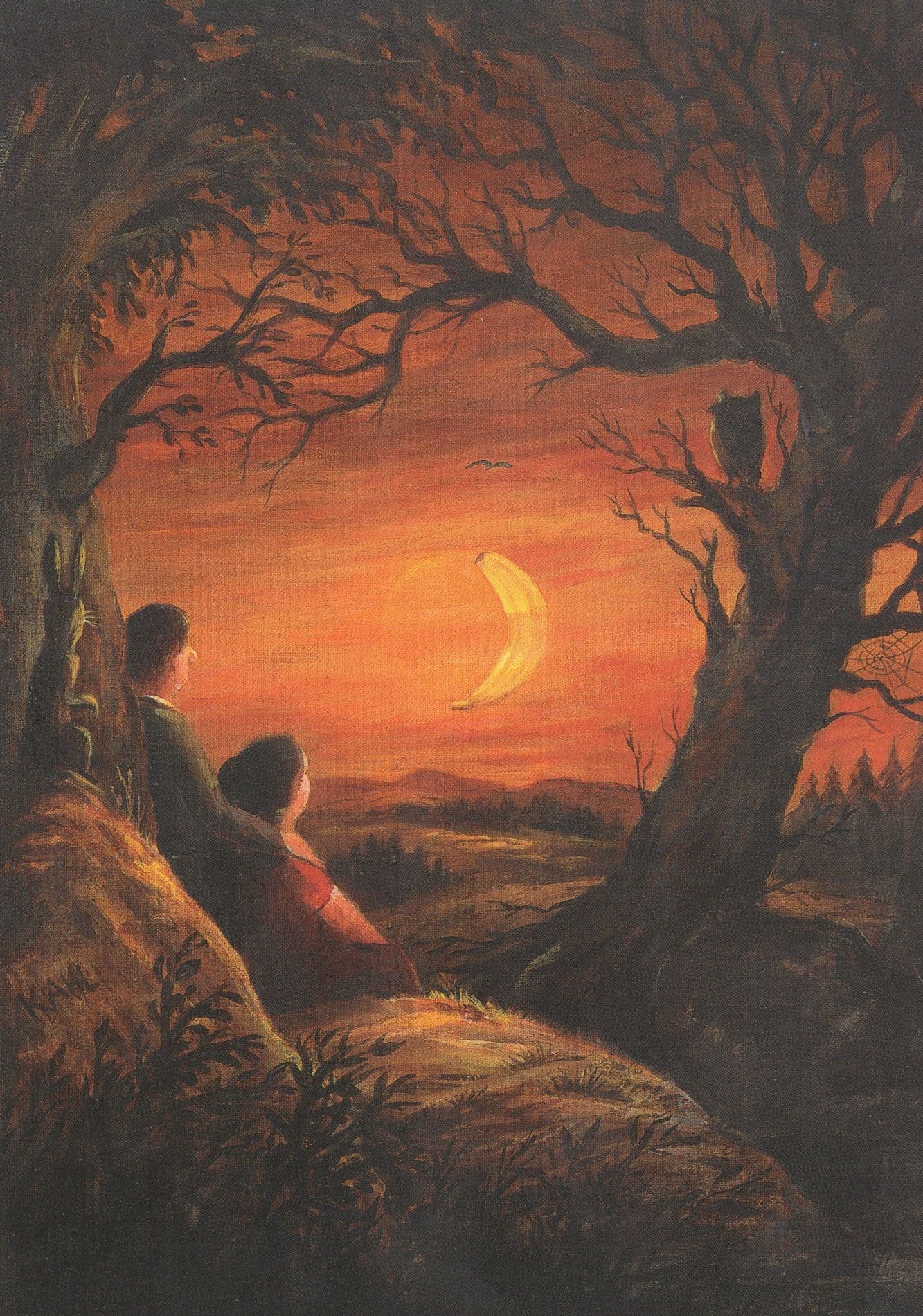 Ernst Kahl Bananenmond German Banana Moon Painting Postcard