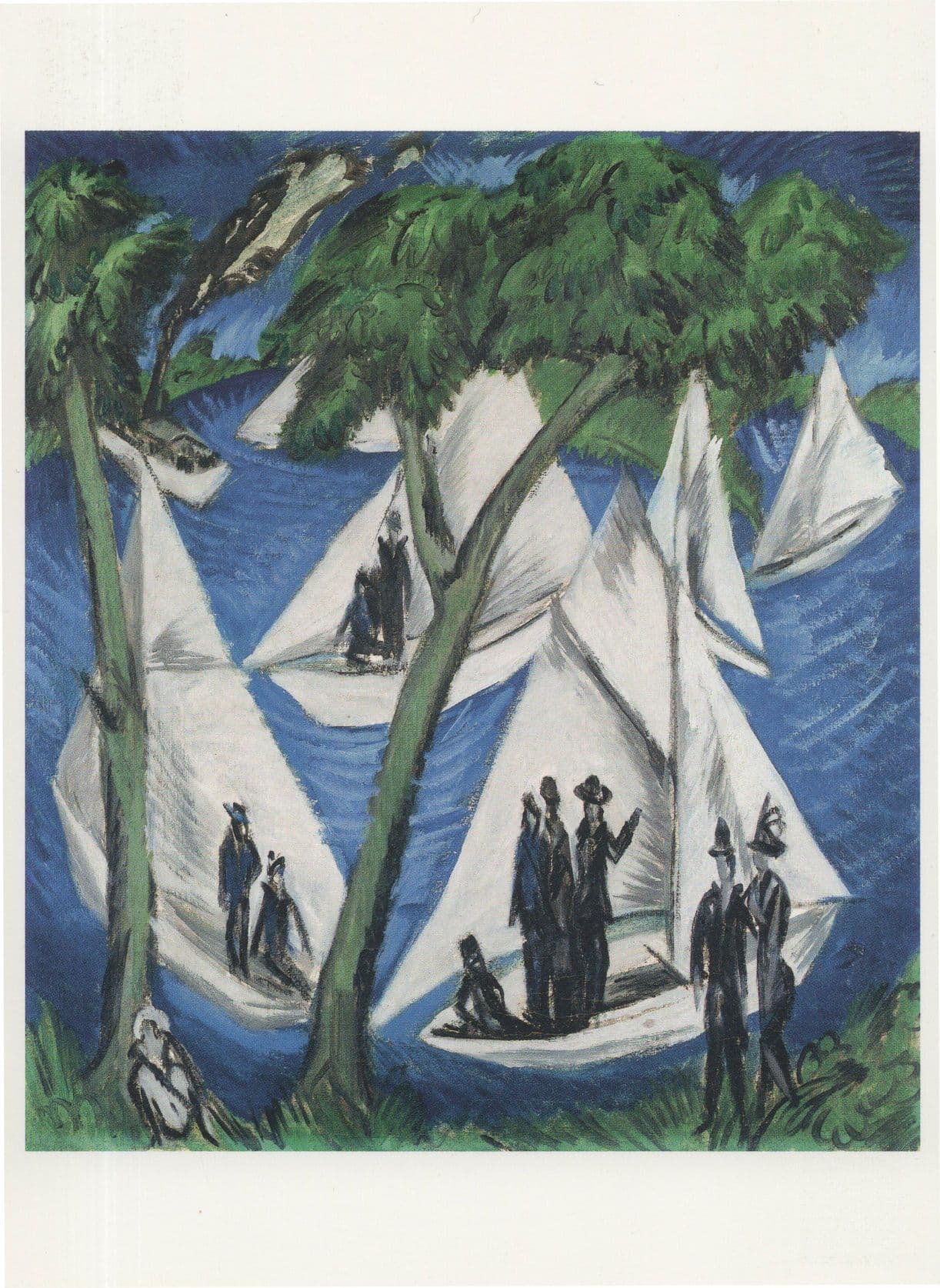 Ernst Ludwig Kirchner Sailboats Near Grunau WW1 Painting Postcard