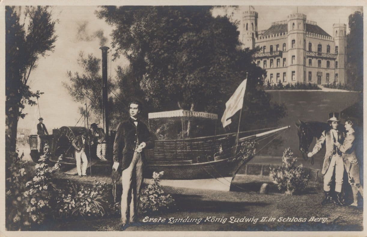 Erste Landing Konig Ludwig German Ship Painting Old Postcard