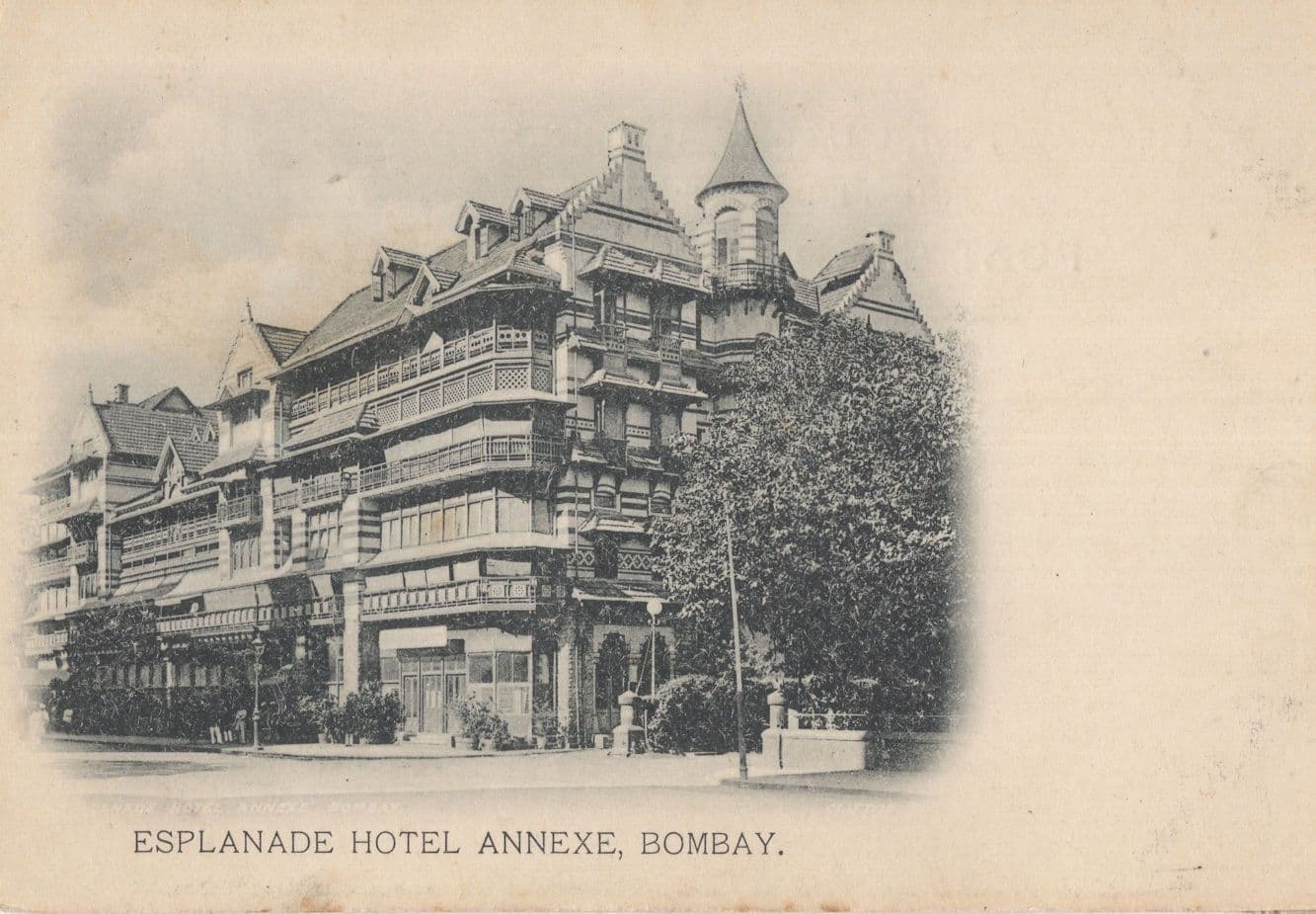 Esplanade Hotel Annexe Bombay India Old Postcard
