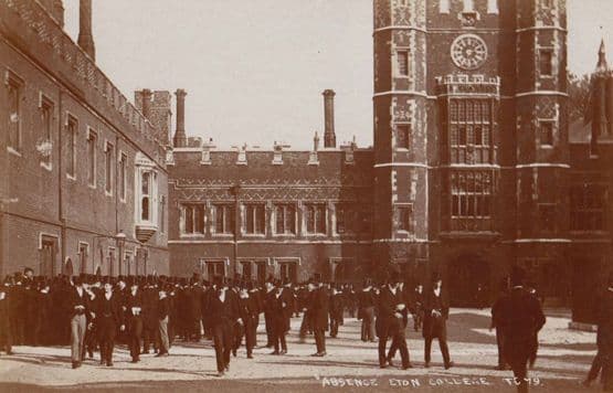Eton College House Masters Checking Absense Student Antique Real Photo Postcard