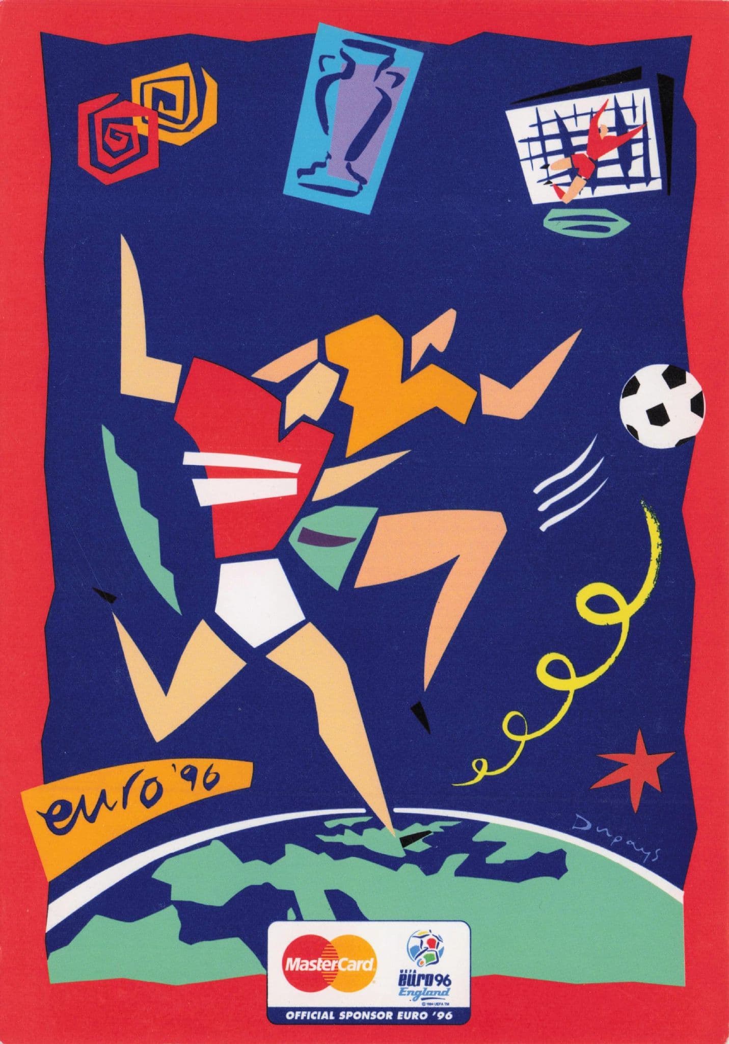 Euro Football 1996 Mastercard Advertising Postcard