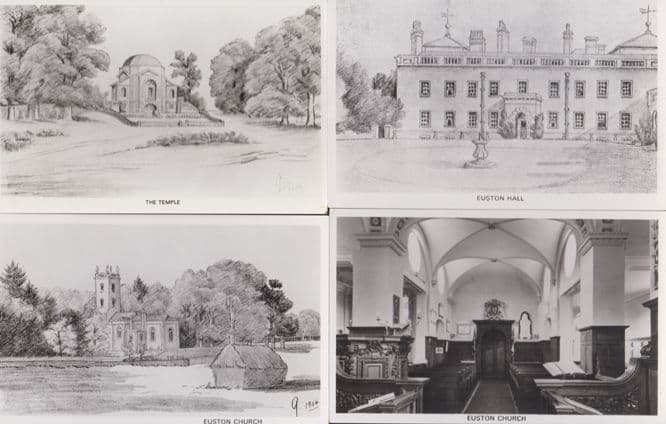 Euston Church Interior Hall Temple 4x Rare 1970s Postcard s