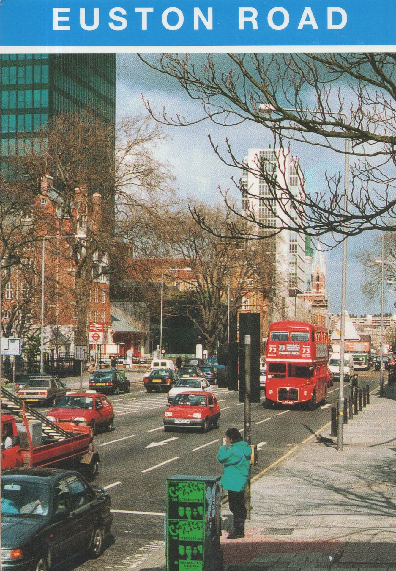 Euston Road Train Underground Station London 1980s Postcard