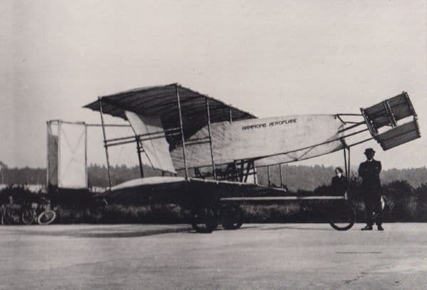 EV Hammond Biplane Antique Plane Brooklands Museum 1909 Flight Pioneer Postcard