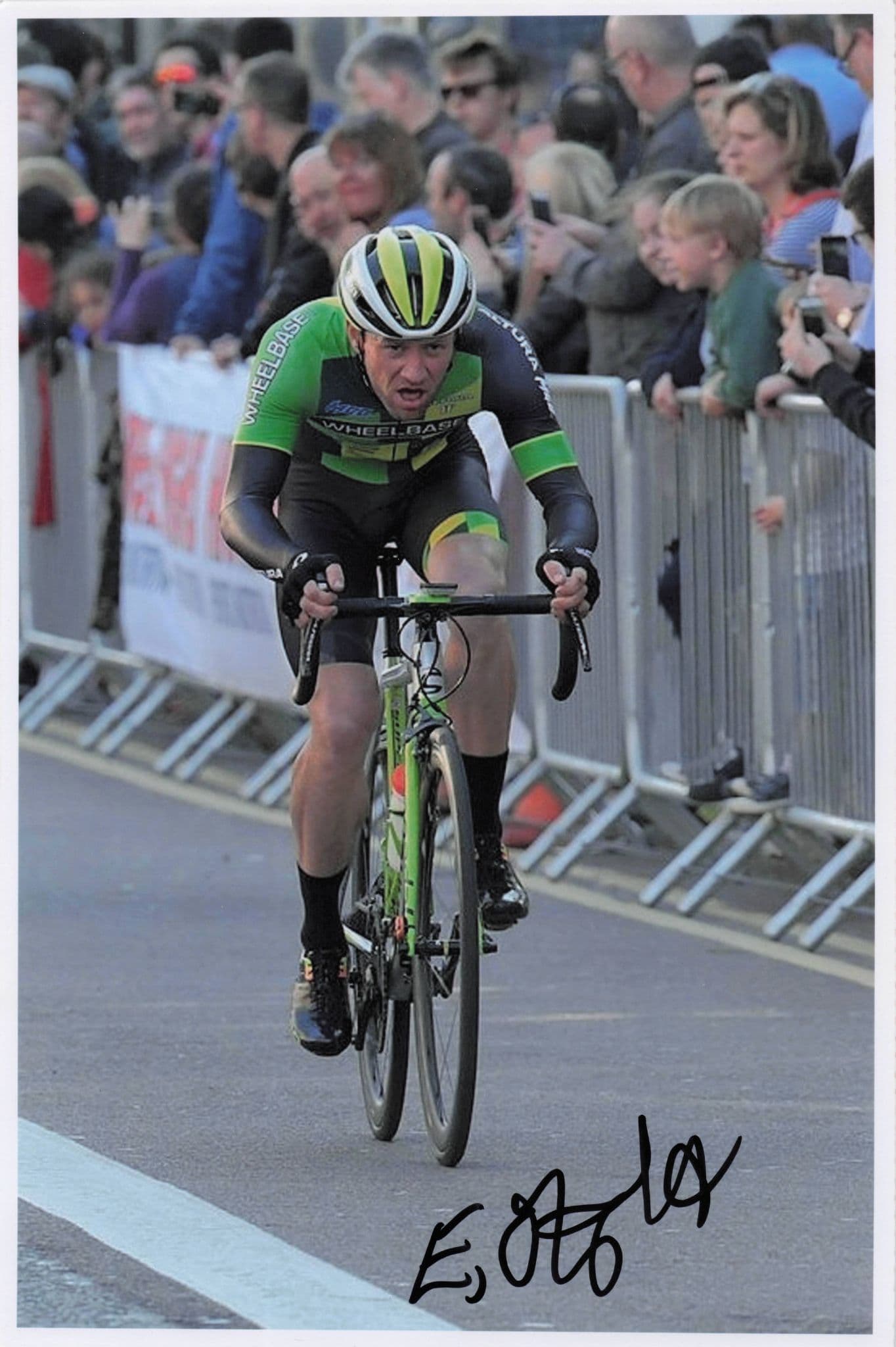 Evan Oliphant Scottish Cyclist at Team Wheelbase 12x8 Hand Signed Photo