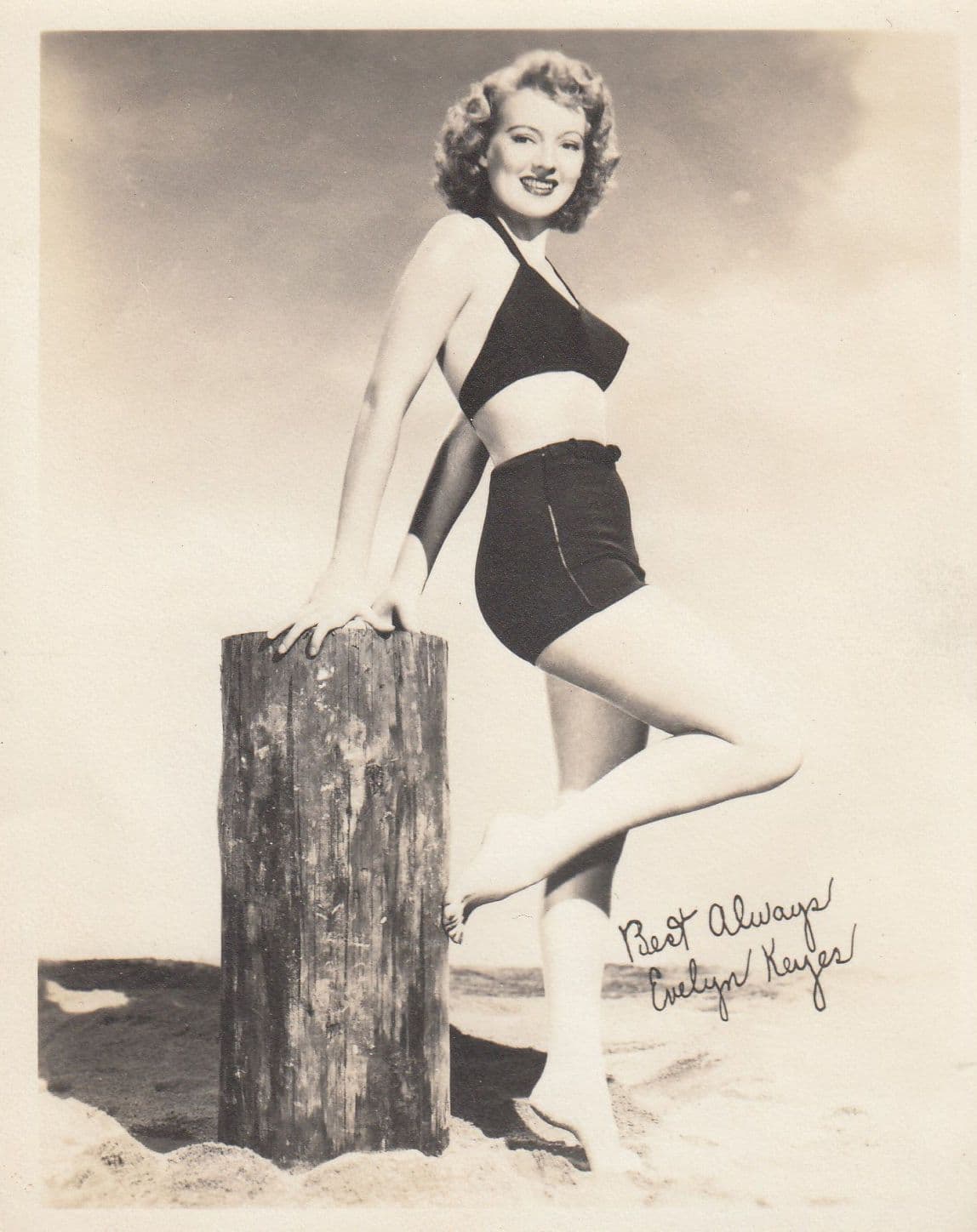 Evelyn Keyes Antique Printed Signed Old Publicity Rare Photo