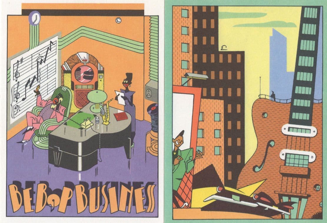 Ever Meulen Belgium Illustrator 2x Music Record Studio Postcard s
