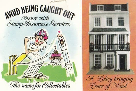 Exeter Stamp Insurance Services Cricket Wicket Advertising Postcard
